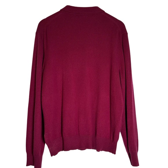Grant Thomas Other - GRANT THOMAS Mens Burgundy Two Ply Pullover Cashmere Polo Sweater XL